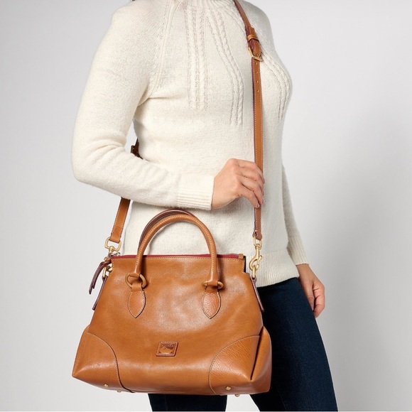 NWT Dooney & Bourke Natural Florentine Leather Large Satchel 30 - Picture 3 of 4